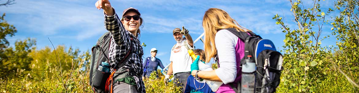 Conservation Volunteers having fun in Alberta. Photo by Brent Calver