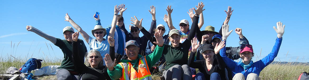 Volunteers and NCC staff at Sandy Point Beach Sweep event in 2014 (Photo by NCC)